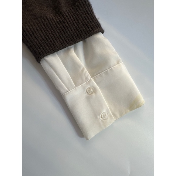 Brochu Walker wool cashmere v-neck long sleeve sweater shirt - Picture 7 of 12